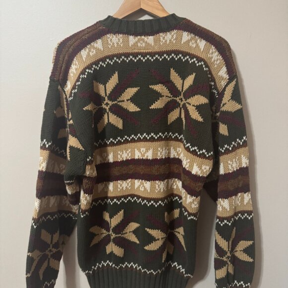 🪶Tommy Hilfiger Fair Isle Knit Sweater | 90s Forest Green Holiday Crewneck🪶 - Picture 4 of 4